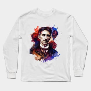 NIKOLA TESLA WATER COLOR PORTRAIT Long Sleeve T-Shirt